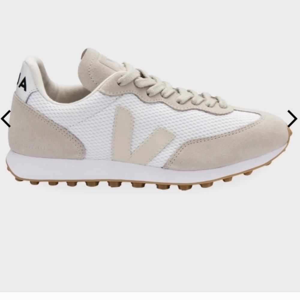 White and Beige Sneakers